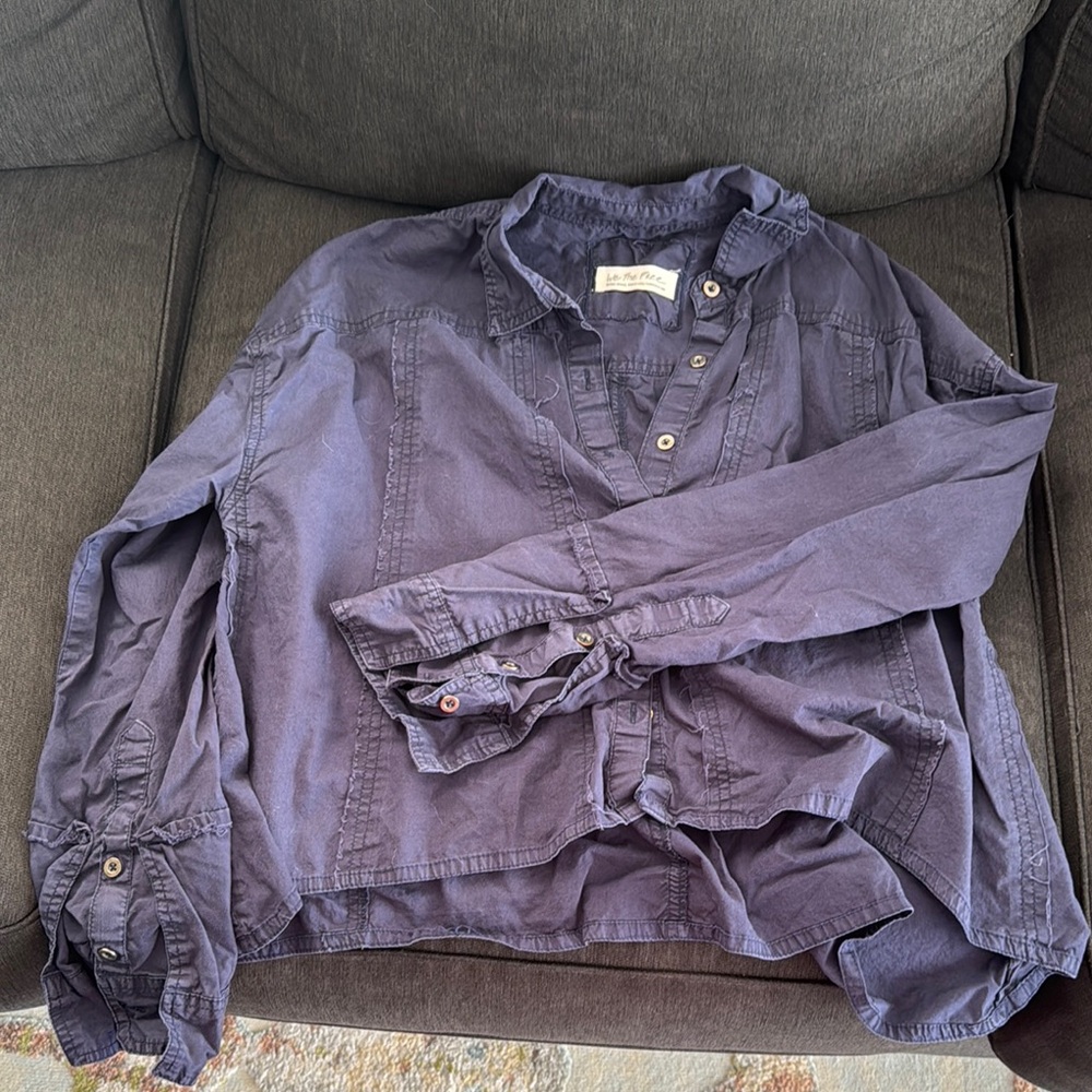 Free people/we the free French cuff shirt